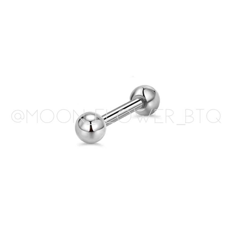 Tiny 316L Stainless Steel Ball Back Barbell Earring – Hypoallergenic 16G